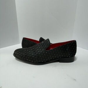 Portabella Signature Elegant Black Loafers with Red Interior Size 9